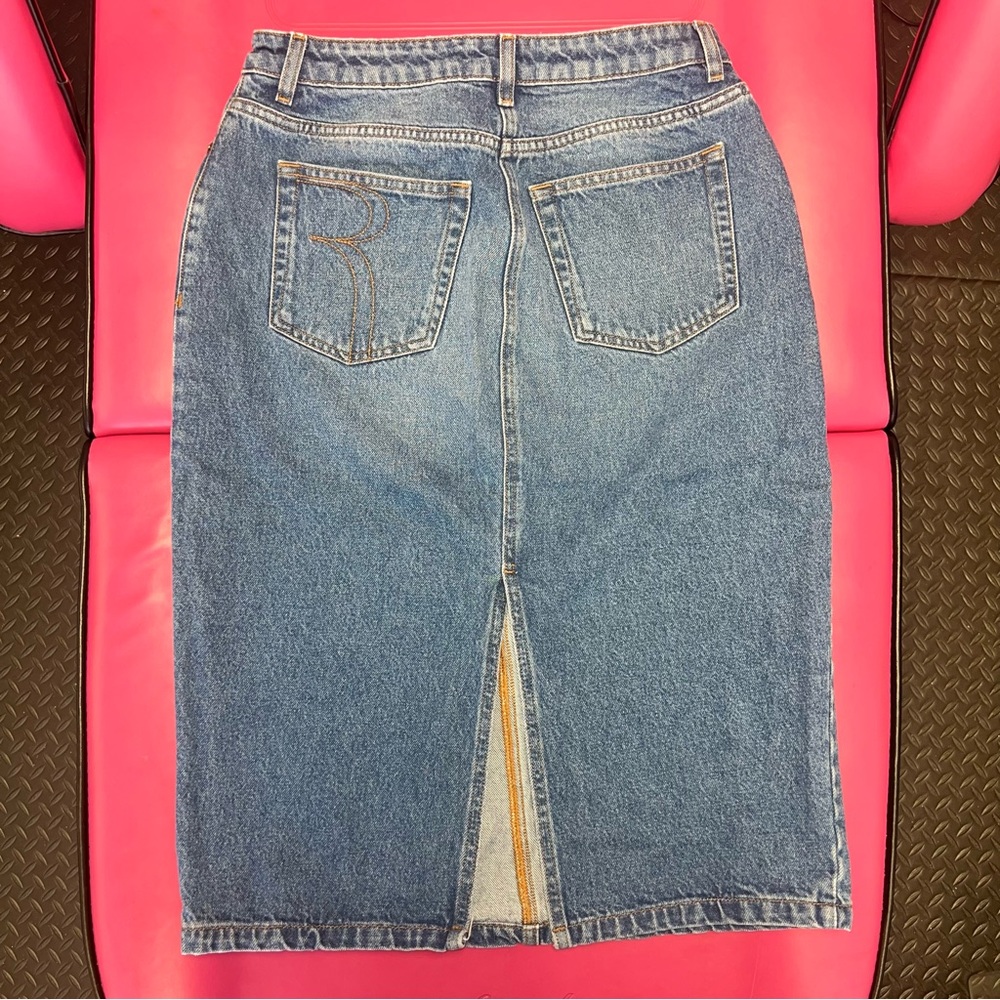Rouge Paris Vintage Wash Denim Skirt size 40 - Picture 6 of 9
